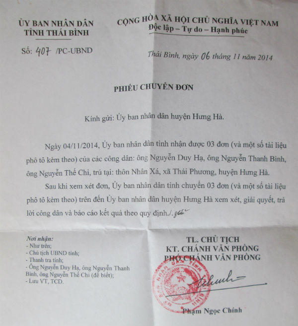 Nông dân huyện Hưng Hà, Thái Bình tố chính quyền mập mờ ép giá đền bù