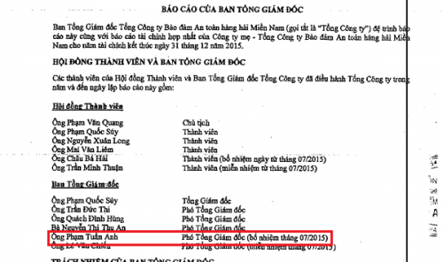 Đinh La Thăng, cách chức, Phó Tổng giám đốc, con cháu, sếp lớn, sếp nhà nước, tập đoàn, Phạm Tuấn Anh, Bảo đảm an toàn Hàng hải miền Nam.