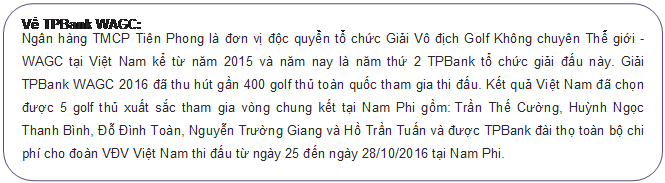 Đội tuyển Golf Việt Nam vỡ òa trong chiến thắng ở WAGC 2016 tại Nam Phi