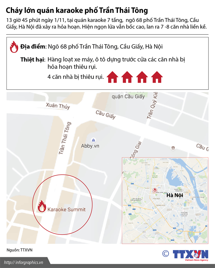 Infographic: Đám cháy lớn gây chết 13 người xảy ra ở đâu?