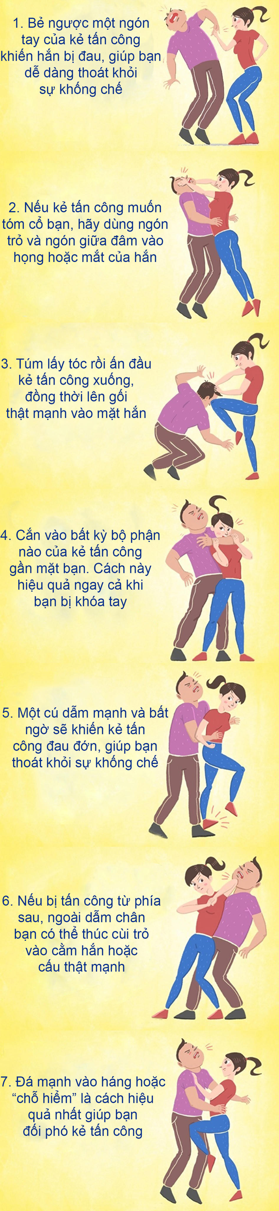 Infographic: Vài “chiêu” đơn giản giúp chị em thoát khỏi kẻ khống chế 
