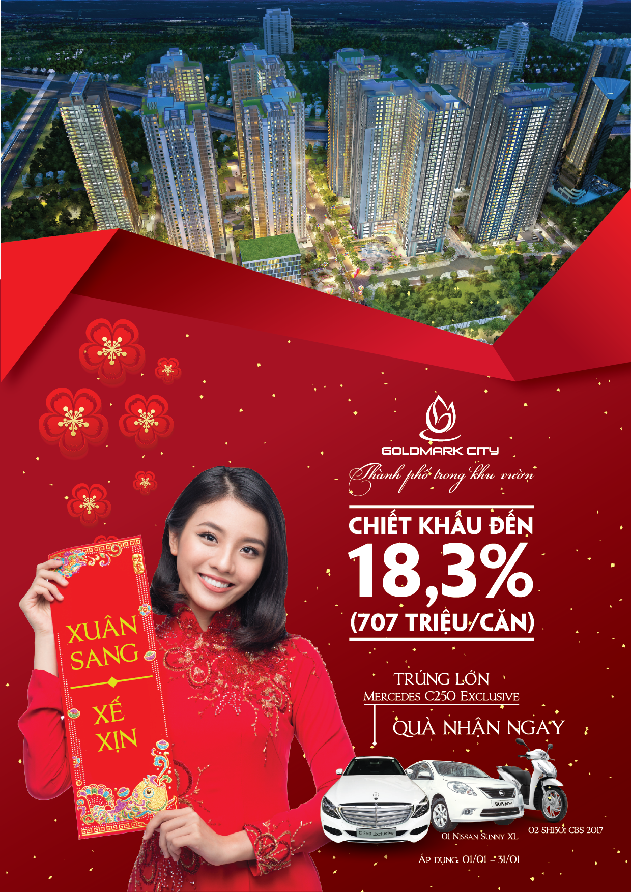 GoldMark City chiết khấu đến 18.3%và ngàn quà tặng đón năm mới 2017