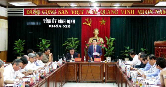 Phó Thủ tướng Vương Đình Huệ thăm và làm việc tại Bình Định