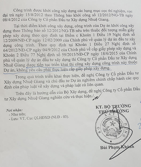 Dự án tại phường Cầu Diễn của Xuân Hòa đủ giấy phép để triển khai theo quy định