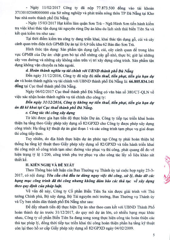 Công bố những thông tin chưa từng biết ở dự án Khu du lịch Biển Tiên Sa