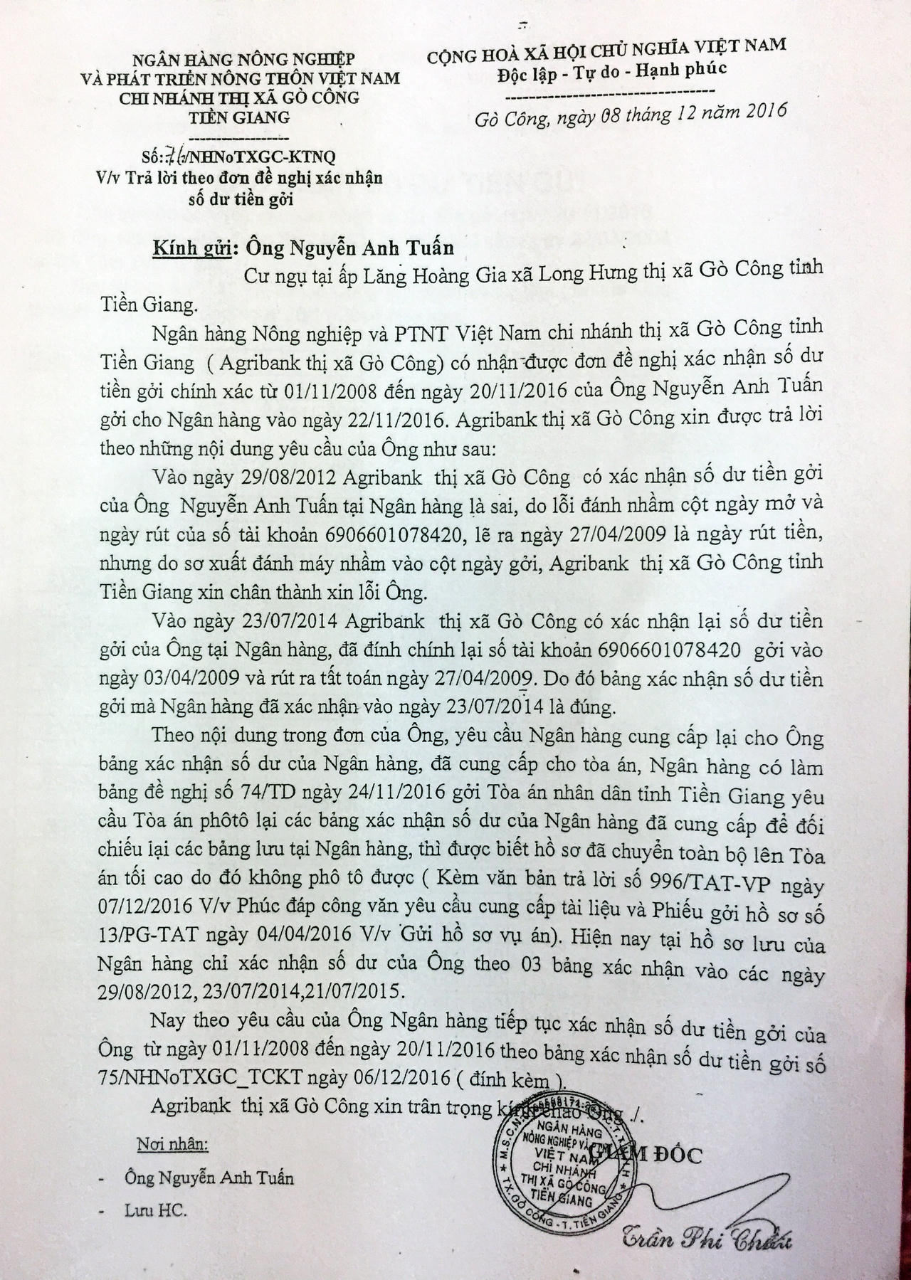 Thị xã Gò Công, Tiền Giang: Rắc rối vụ tranh chấp việc góp vốn mua căn hộ số 15 Trương Định