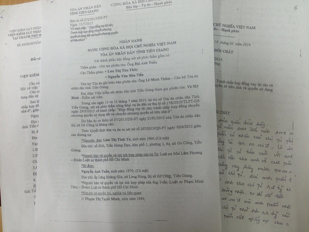 Thị xã Gò Công, Tiền Giang: Rắc rối vụ tranh chấp việc góp vốn mua căn hộ số 15 Trương Định