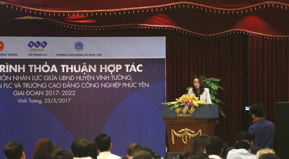 Tập đoàn FLC ký kết hợp tác nhân lực với huyện Vĩnh Tường và Trường Cao đẳng Công nghiệp Phúc Yên