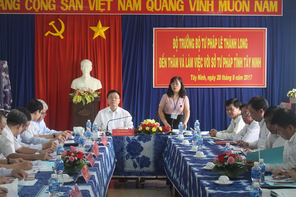 Bộ trưởng Lê Thành Long: Tư pháp Tây Ninh cần khắc phục khó khăn, hoàn thành tốt nhiệm vụ được giao