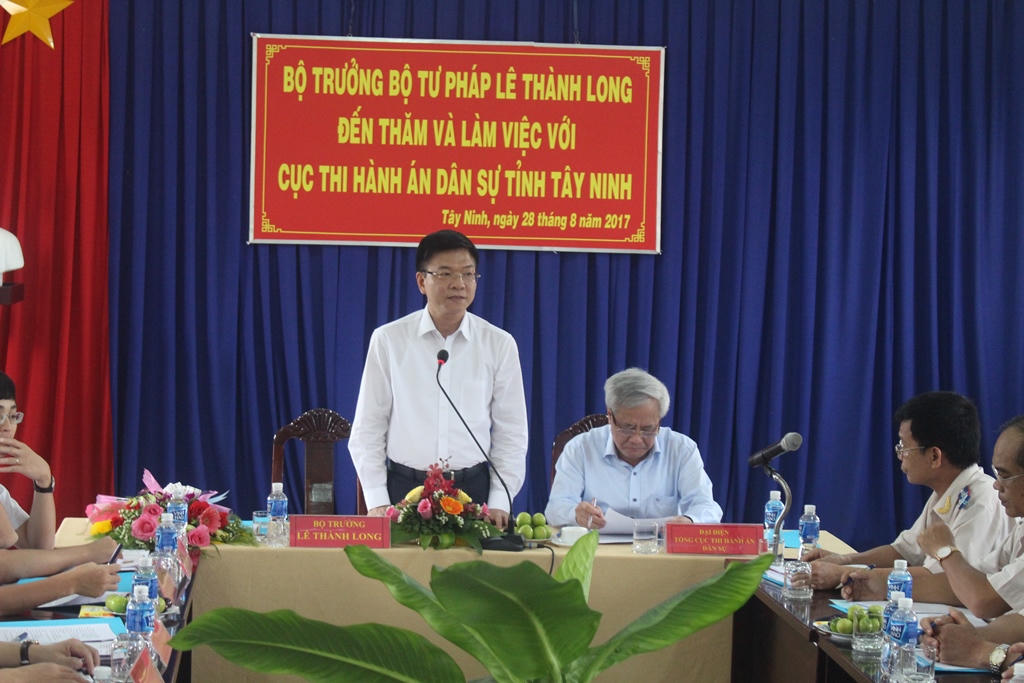 Bộ trưởng Lê Thành Long: Tư pháp Tây Ninh cần khắc phục khó khăn, hoàn thành tốt nhiệm vụ được giao