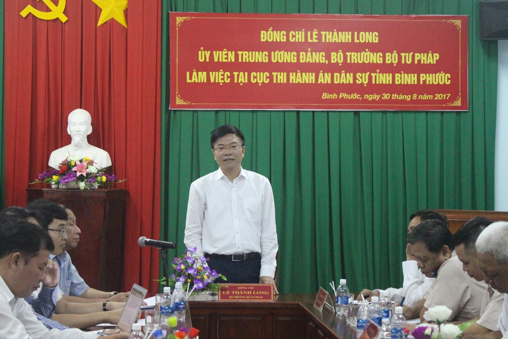 Bộ trưởng Lê Thành Long:  Tư pháp và THADS Bình Phước cần phát huy mọi nguồn lực