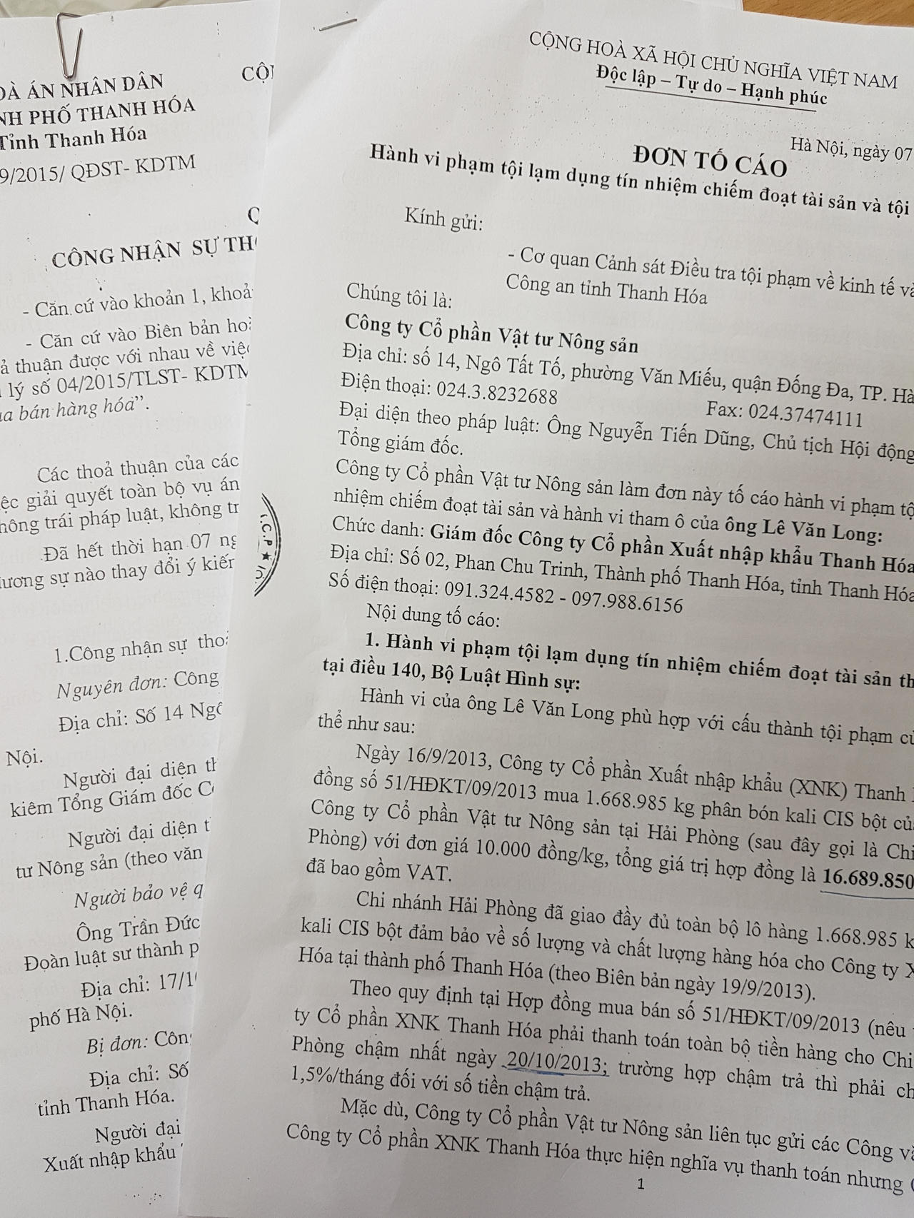 Lộ rõ mưu đồ chiếm đoạt và tham ô tài sản của Giám đốc Imexco Thanh Hóa