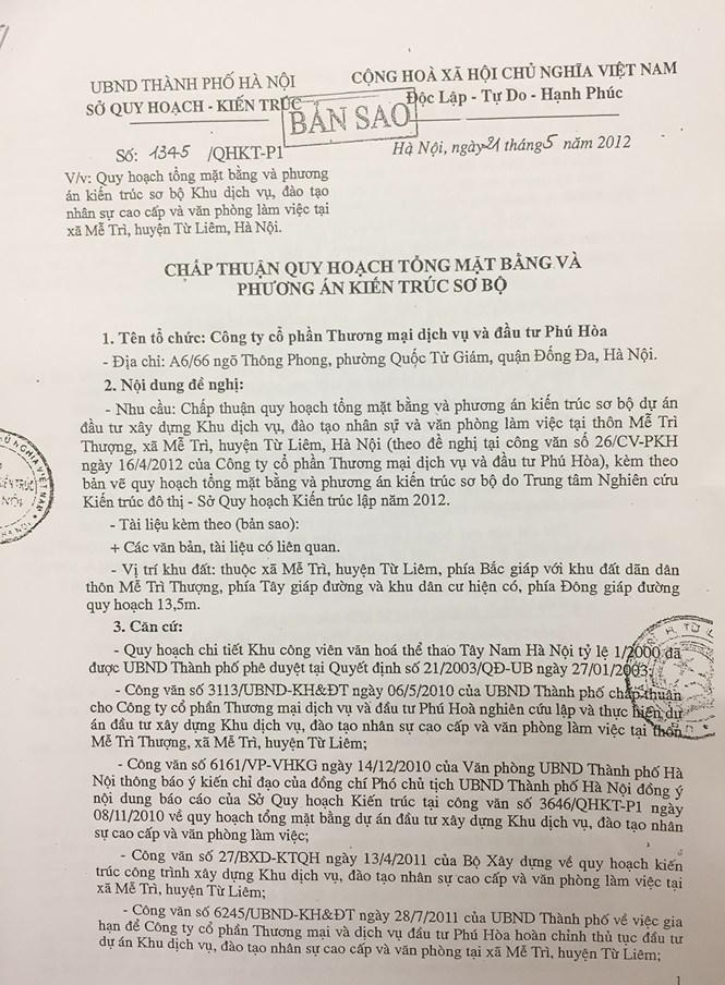 Hà Nội: Ông Nguyễn Văn Hải đã ký những văn bản gì liên quan vụ thu hồi đất tại Mễ Trì?