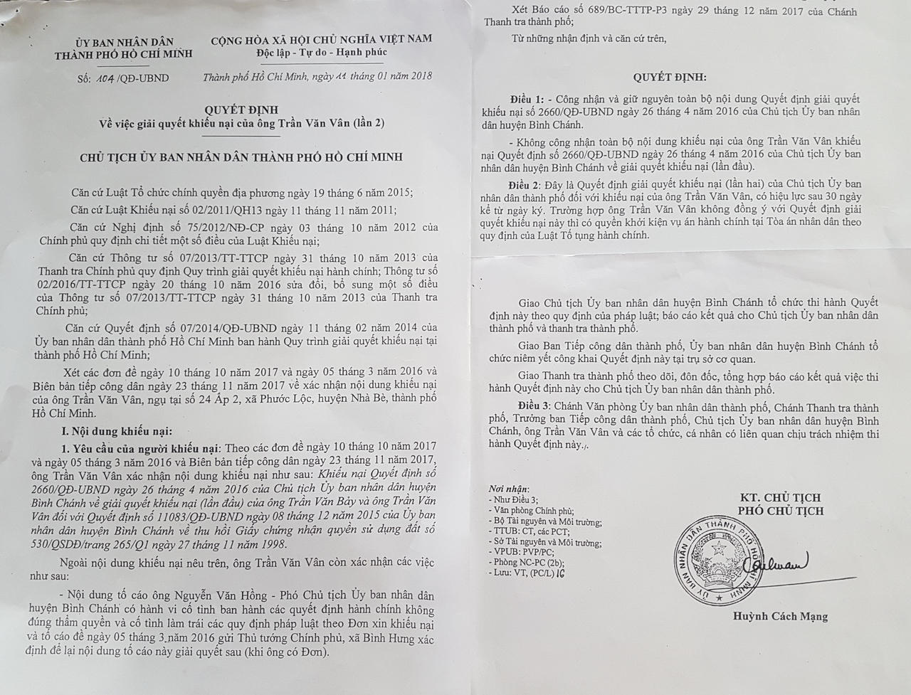 Tiếp vụ “Một thửa đất bán cho nhiều người…”: bác toàn bộ nội dung khiếu nại, ông Trần Văn Vân đối mặt với cuộc điều tra mới 