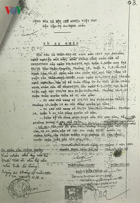 Điểm mờ trong bản án “di chúc của người phụ nữ hai quốc tịch”