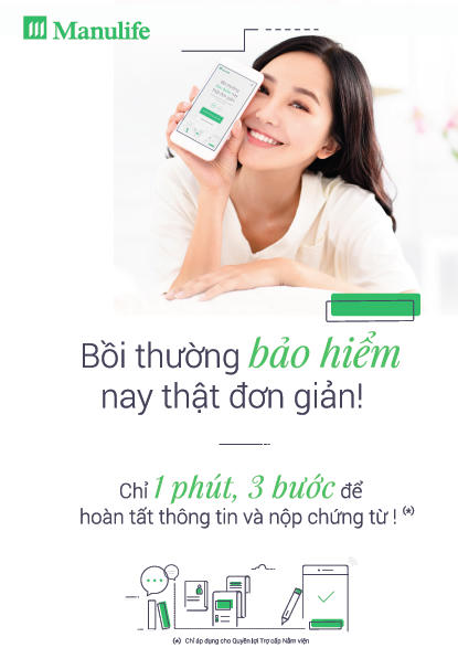 Đột phá từ Manulife Việt Nam: nộp yêu cầu bồi thường bảo hiểm trong vòng 1 phút 
