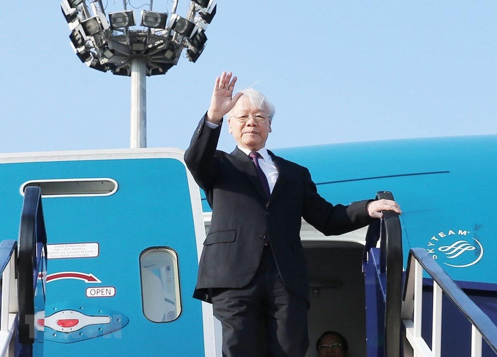 Lễ đón Tổng bí thư Nguyễn Phú Trọng tại sân bay Hungary