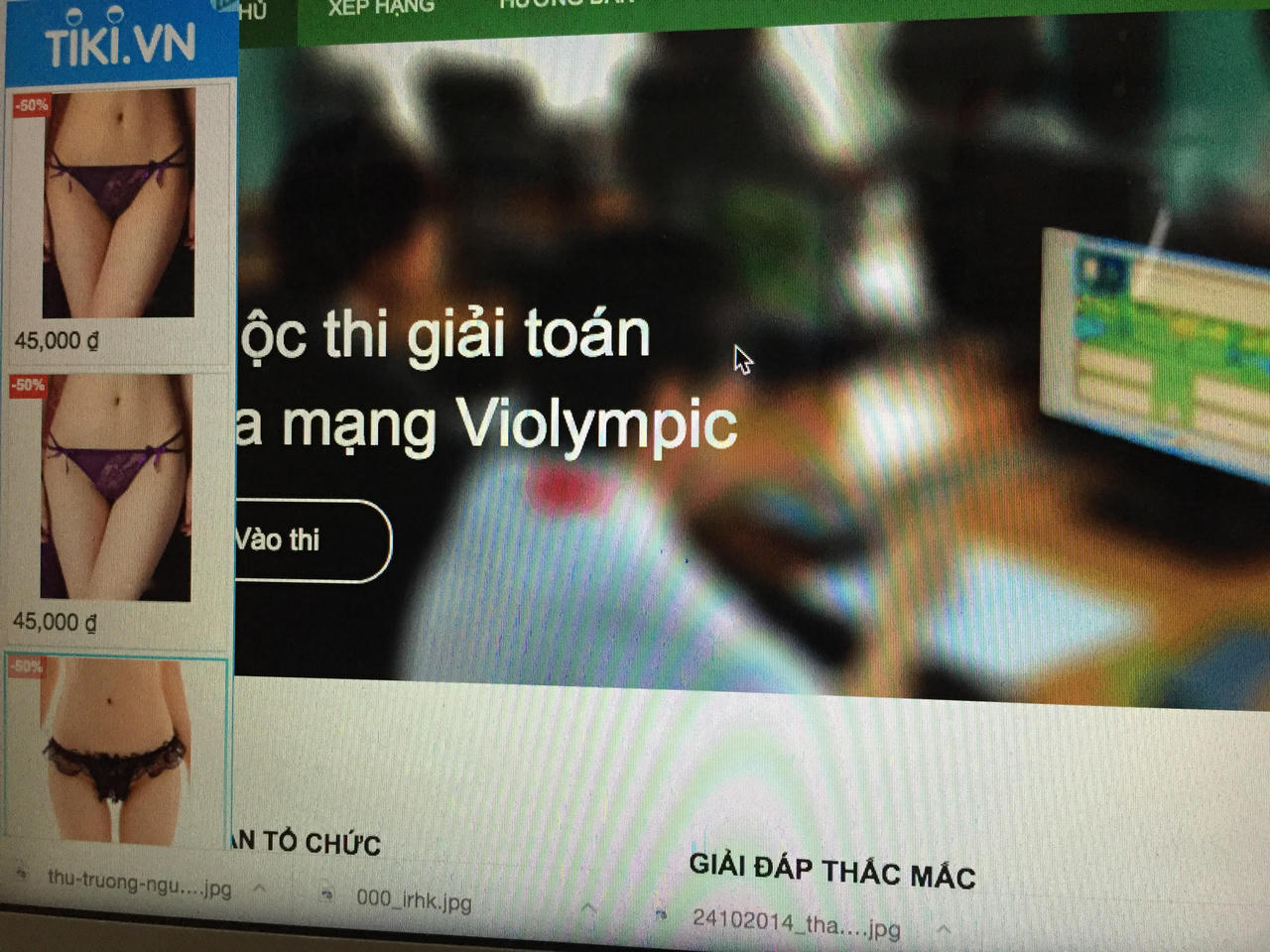 Vào thi Violympic, học sinh tiểu học chết sặc với nội y và quảng cáo
