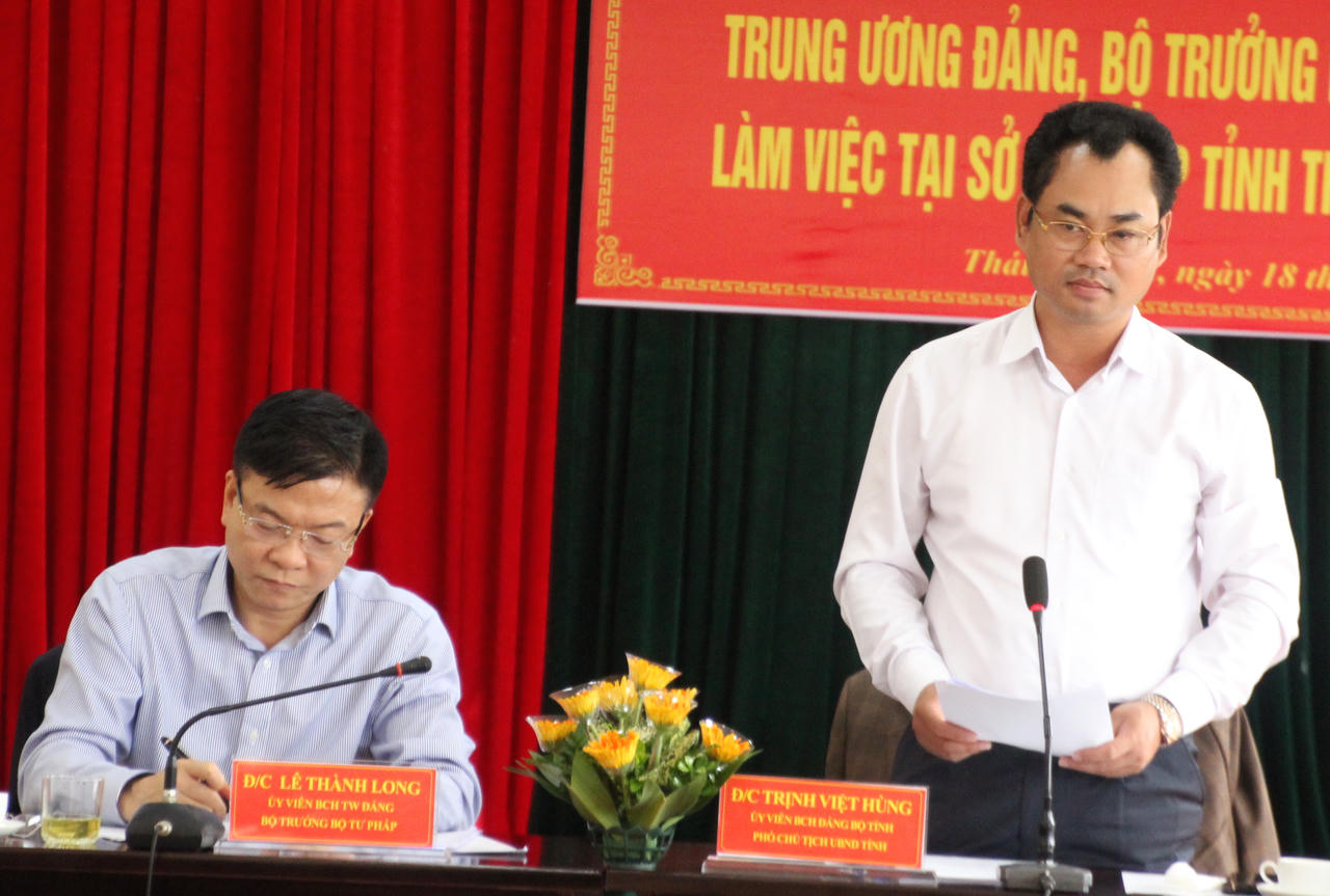 Bộ trưởng Tư pháp Lê Thành Long thăm và làm việc tại Thái Nguyên