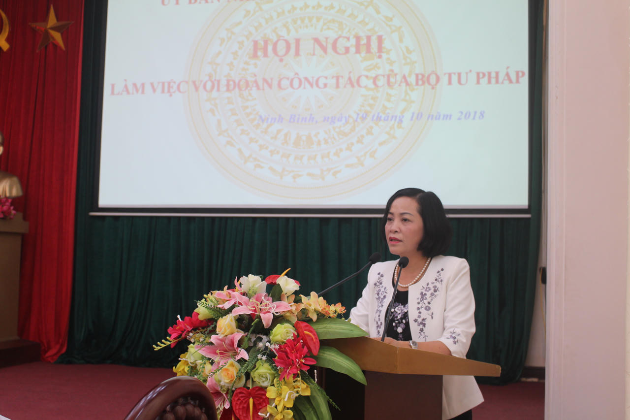 Bộ Tư pháp và tỉnh Ninh Bình cùng phối hợp nâng cao hiệu quả công tác Tư pháp, THADS