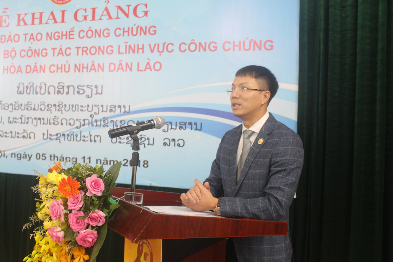 Khai giảng Lớp Đào tạo nghề công chứng cho cán bộ, giảng viên CHDCND Lào