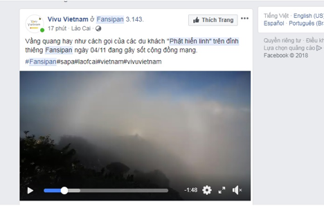 Đỉnh Fansipan xuất hiện quầng ánh sáng kỳ ảo, đẹp đến khó tin