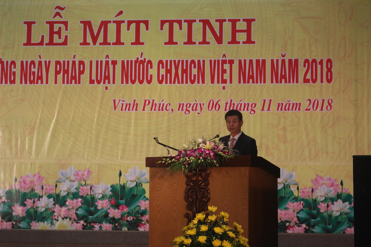 Vĩnh Phúc long trọng mít tinh hưởng ứng Ngày Pháp luật 2018