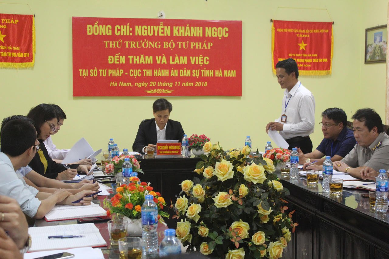 Thứ trưởng Nguyễn Khánh Ngọc: Tư pháp và Thi hành án dân sự Hà Nam cần có sự bứt phá hơn
