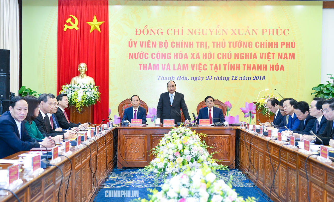 Thủ tướng làm việc với lãnh đạo chủ chốt tỉnh Thanh Hoá 