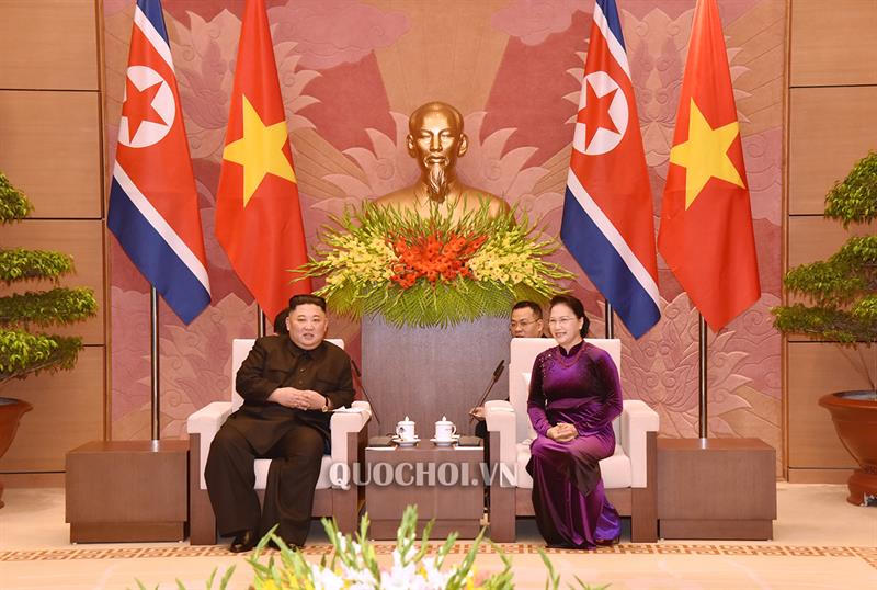 Chủ tịch Quốc hội Nguyễn Thị Kim Ngân hội kiến với Chủ tịch Triều Tiên Kim Jong Un