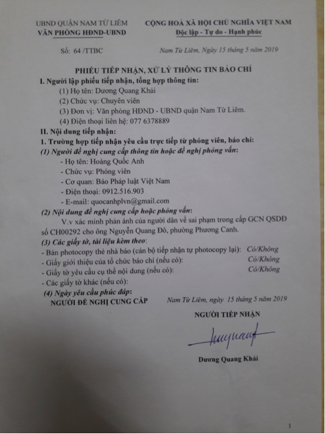 Sự im lặng khó hiểu của chính quyền quận Nam Từ Liêm trước nghi án “phù phép” đất phần trăm thành đất thổ cư