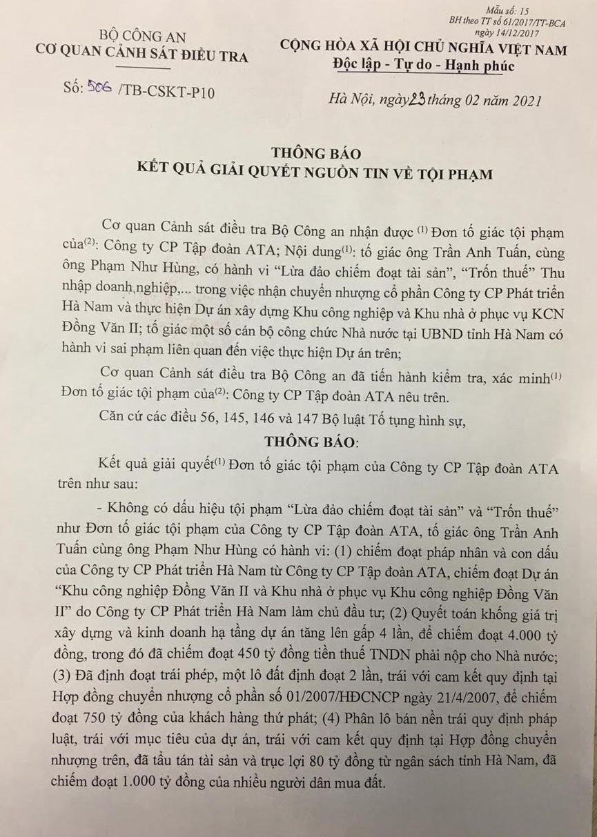 Ai là chủ sở hữu hợp pháp Dự án Khu Công nghiệp Đồng Văn II? 