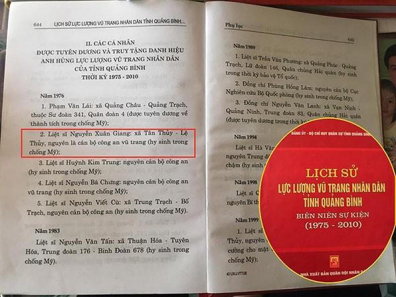 Bộ Chỉ huy Quân sự tỉnh Quảng Bình xin lỗi và sẽ đính chính thông tin về Anh hùng Nguyễn Xuân Giang 