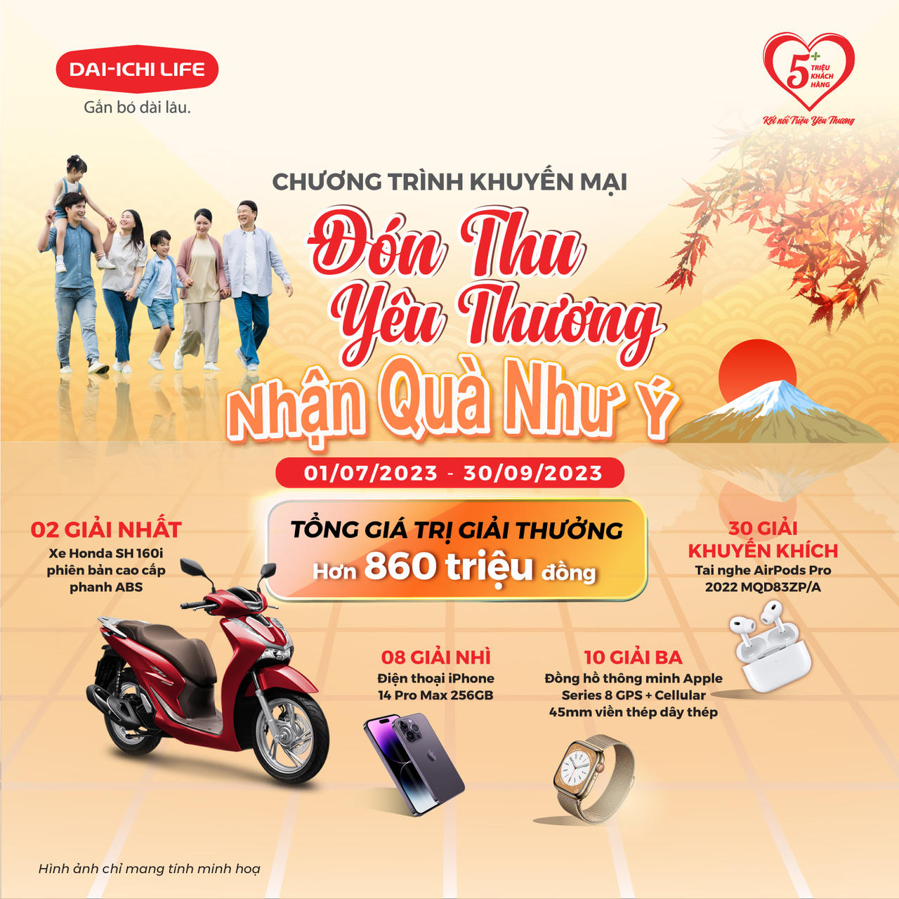 Dai-ichi Life Việt Nam triển khai chương trình khuyến mại 'Đón Thu Yêu Thương, Nhận Quà Như Ý'