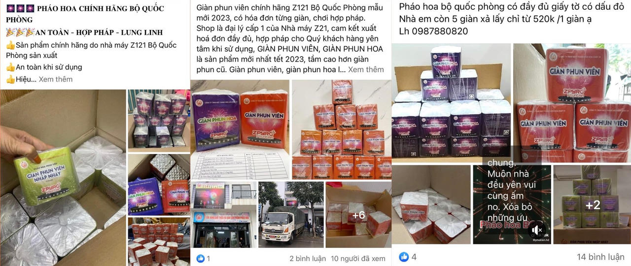 Cận Tết, pháo hoa bán tràn lan trên 'chợ mạng'