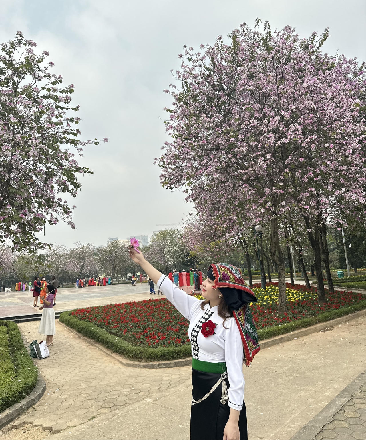 Người Hà Nội đội nắng chụp ảnh với loài hoa của núi rừng Tây Bắc