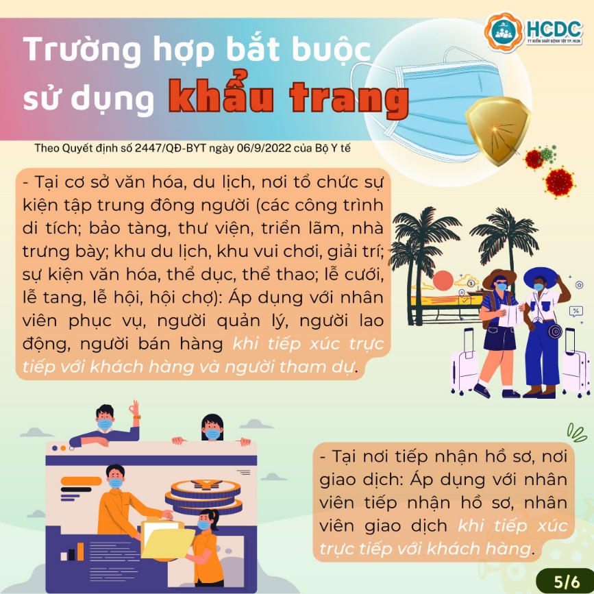Trường hợp nào bắt buộc đeo khẩu trang nơi công cộng?