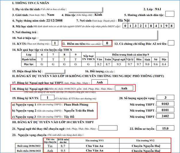 Hôm nay là hạn cuối xác nhận thông tin dự tuyển vào lớp 10