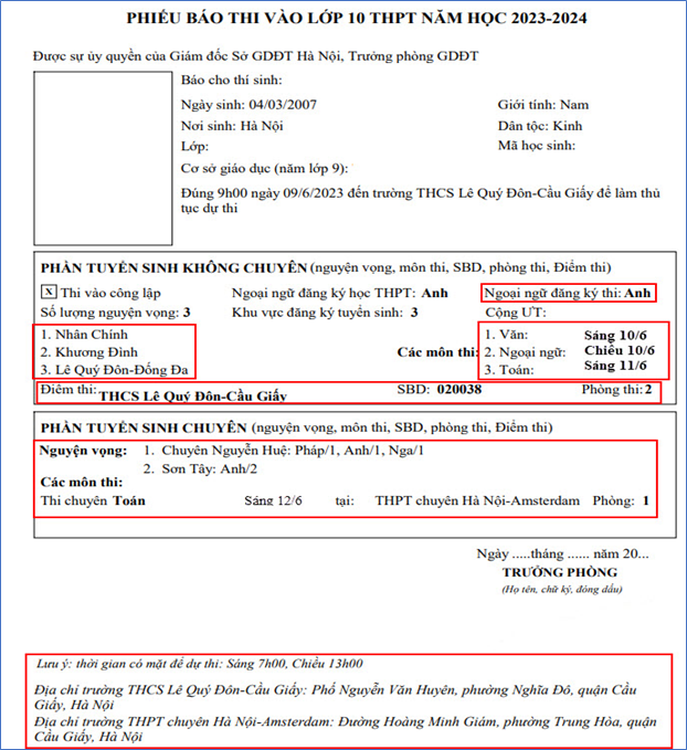 Hôm nay là hạn cuối xác nhận thông tin dự tuyển vào lớp 10