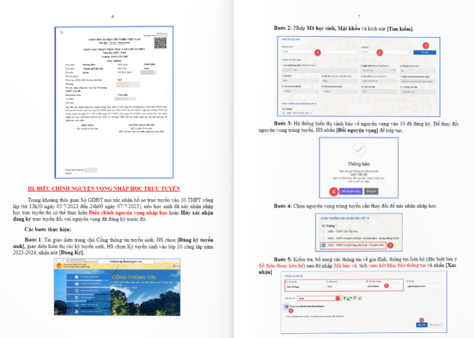 Hà Nội hướng dẫn cách xác nhận nhập học sau khi trúng tuyển lớp 10