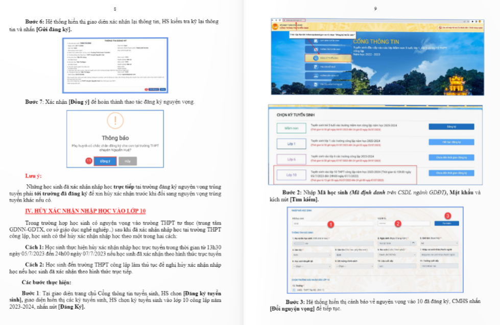 Hà Nội hướng dẫn cách xác nhận nhập học sau khi trúng tuyển lớp 10