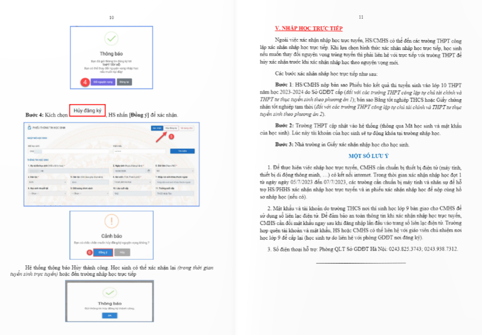 Hà Nội hướng dẫn cách xác nhận nhập học sau khi trúng tuyển lớp 10