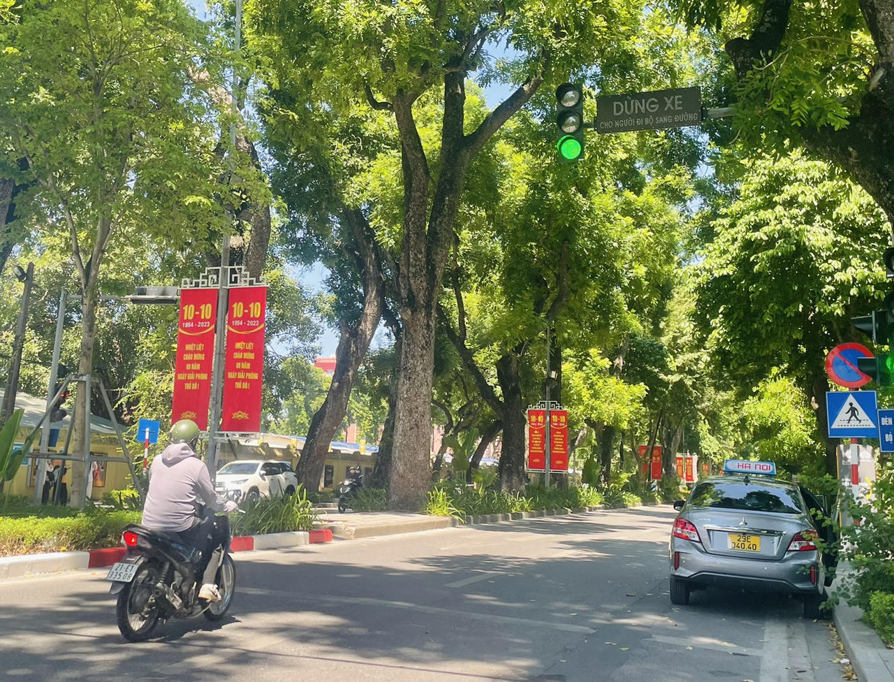 Phố phường Hà Nội rực rỡ màu cờ kỷ niệm 69 năm Ngày Giải phóng Thủ đô