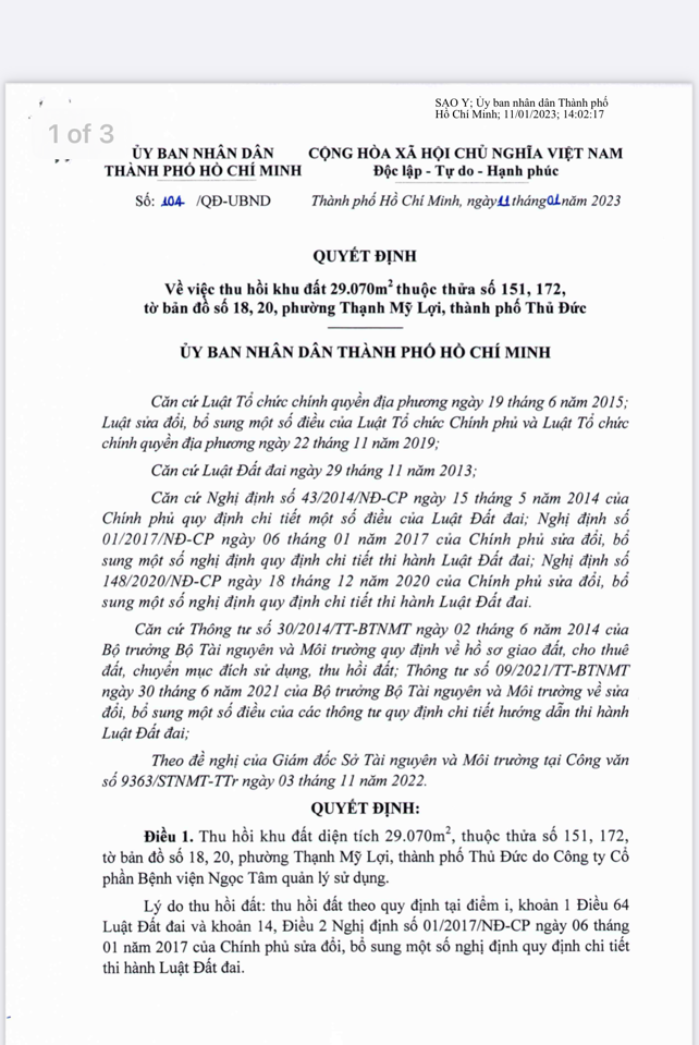 Cty CP Bệnh viện Ngọc Tâm: Mang khu đất được miễn tiền sử dụng đất đi thế chấp lấy 223 tỷ đồng