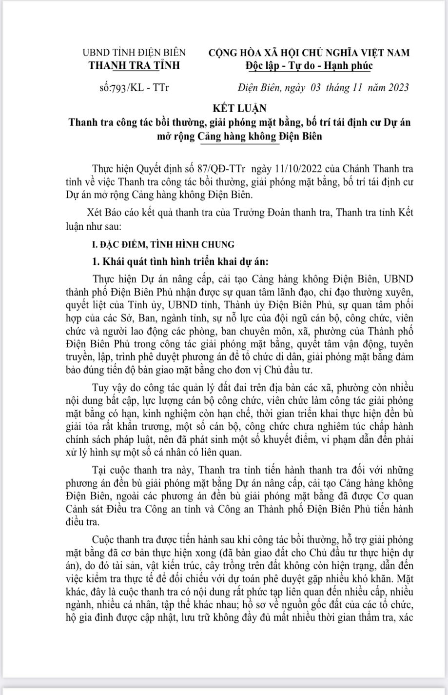 Dự án mở rộng sân bay Điện Biên: Vi phạm trong giải phóng mặt bằng, bố trí tái định cư 