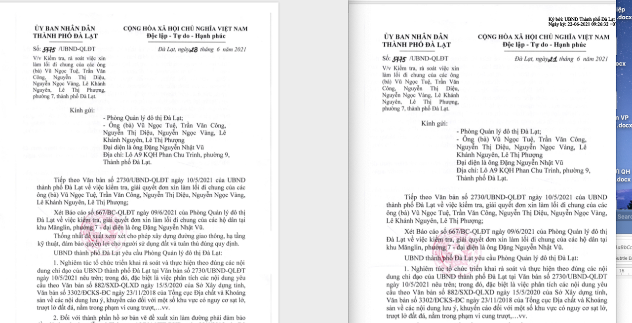 TP Đà Lạt (Lâm Đồng): Nghi vấn làm giả văn bản chấp nhận cho tự mở đường 