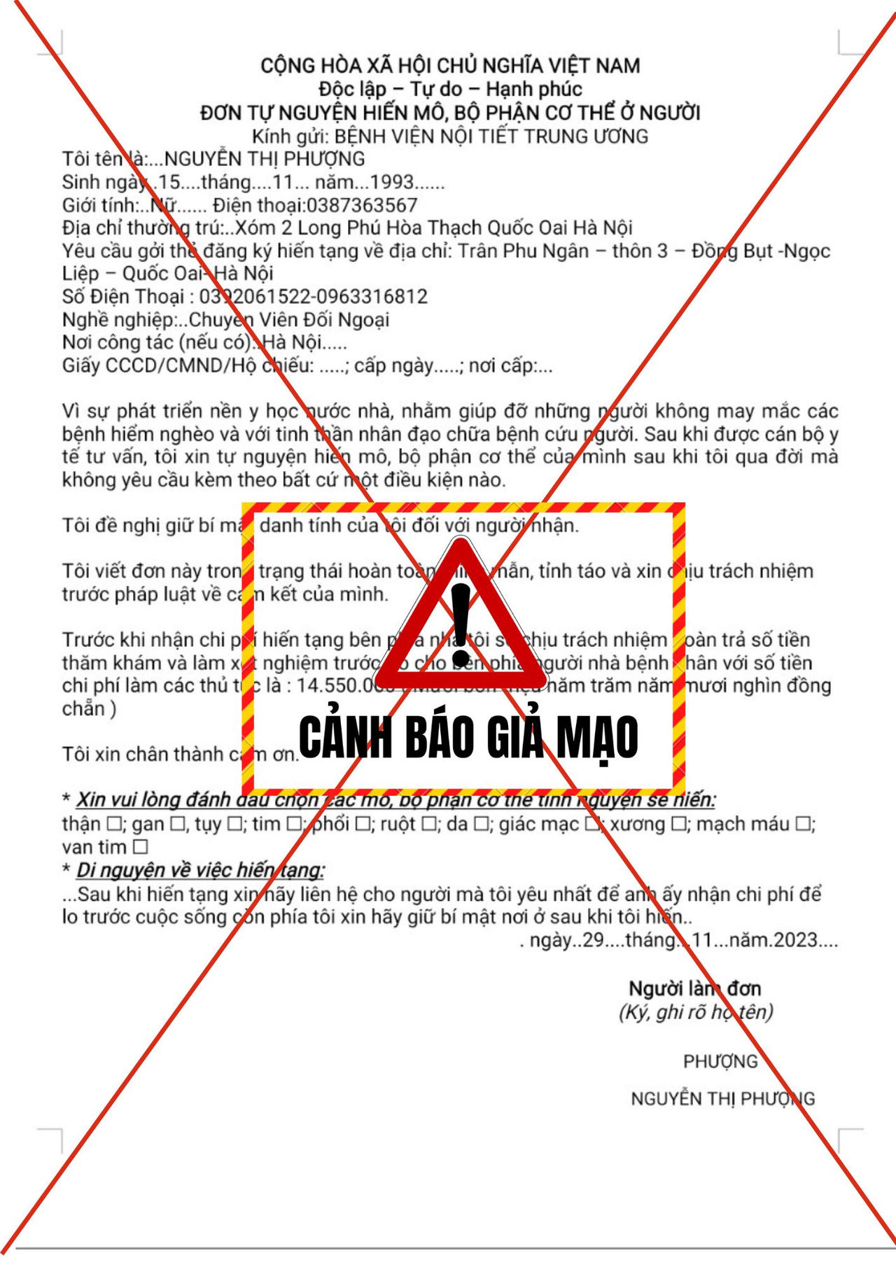 Người dân cảnh giác với bẫy lừa 'xác nhận hiến tạng được nhận tiền'