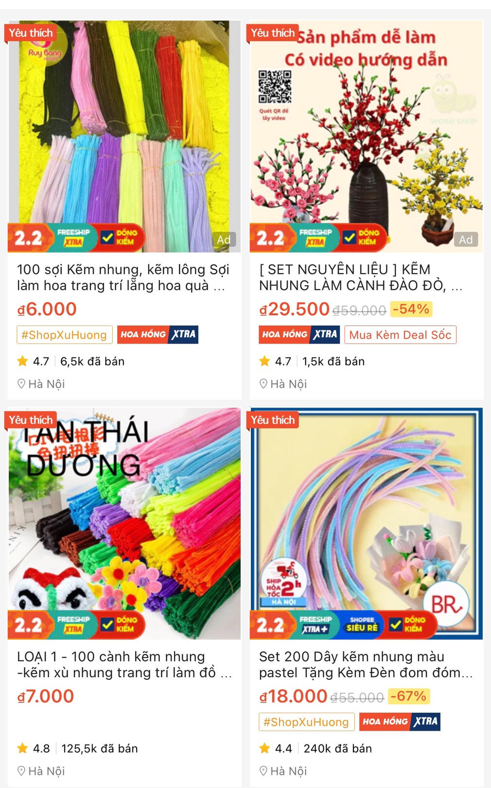 Hoa hoa, hoa mai bằng kẽm nhung 'làm mưa làm gió' dịp cận Tết