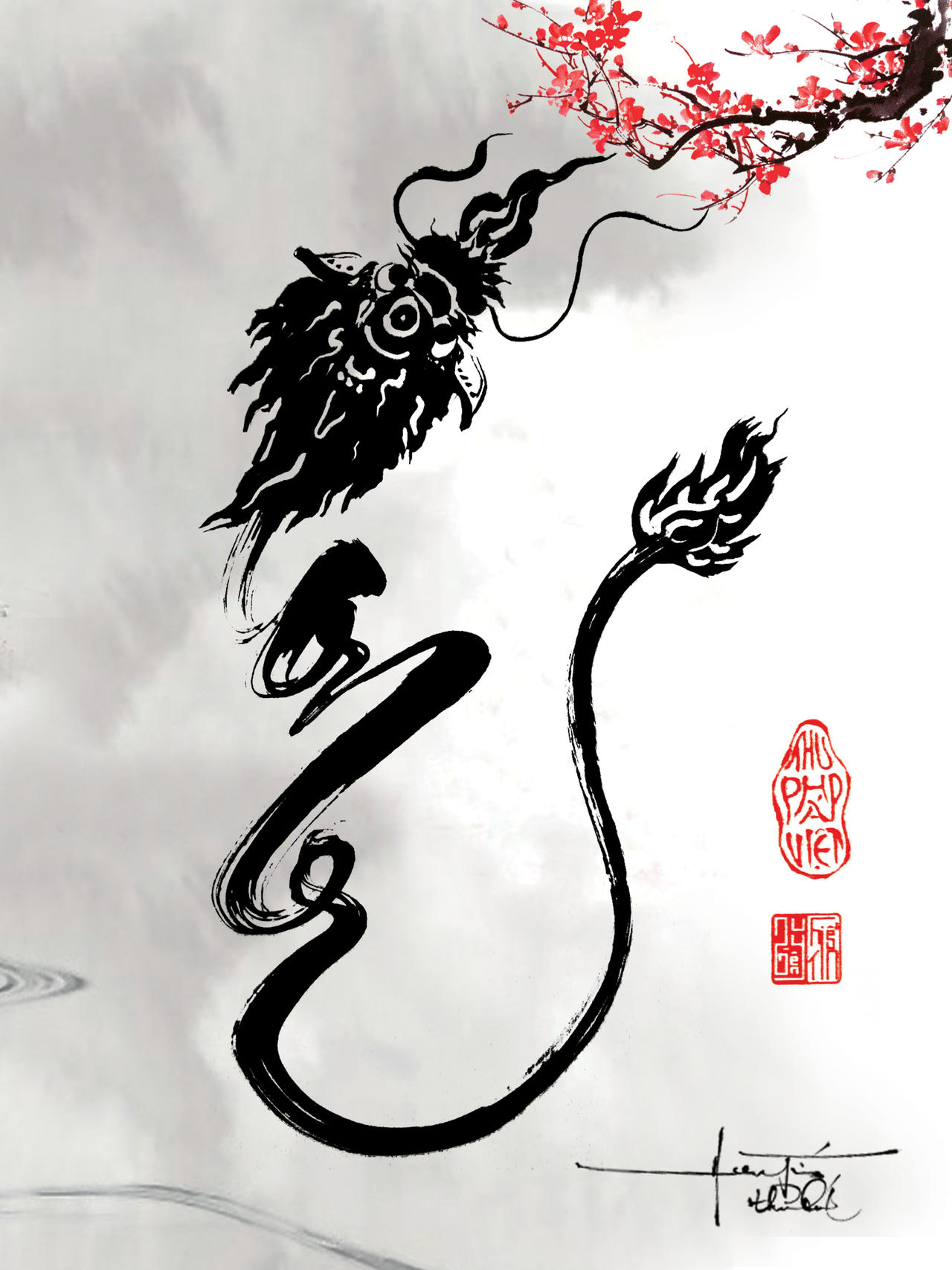 Nét bút tài hoa họa nên 'long tự' đón chào năm Giáp Thìn