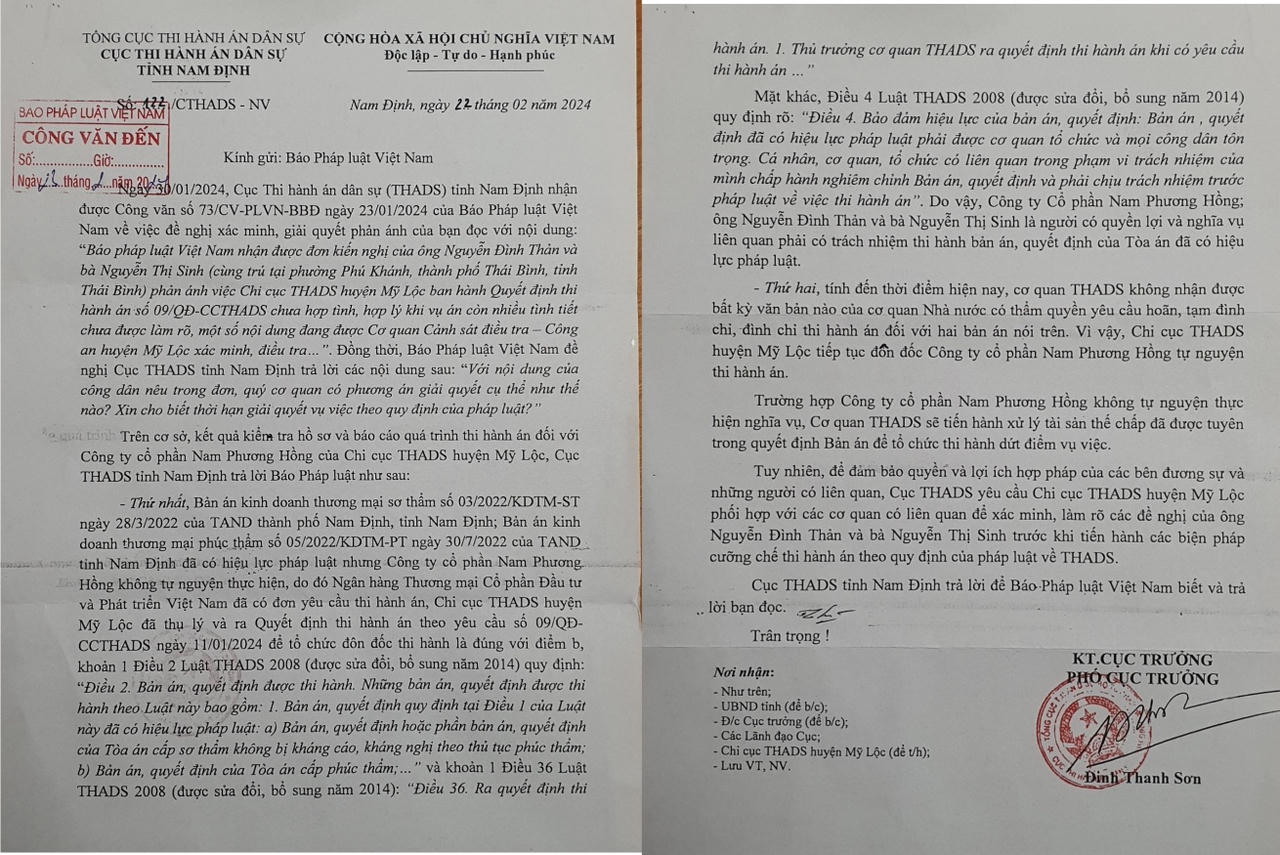 Cục THADS Nam Định chỉ đạo xác minh đề nghị của công dân